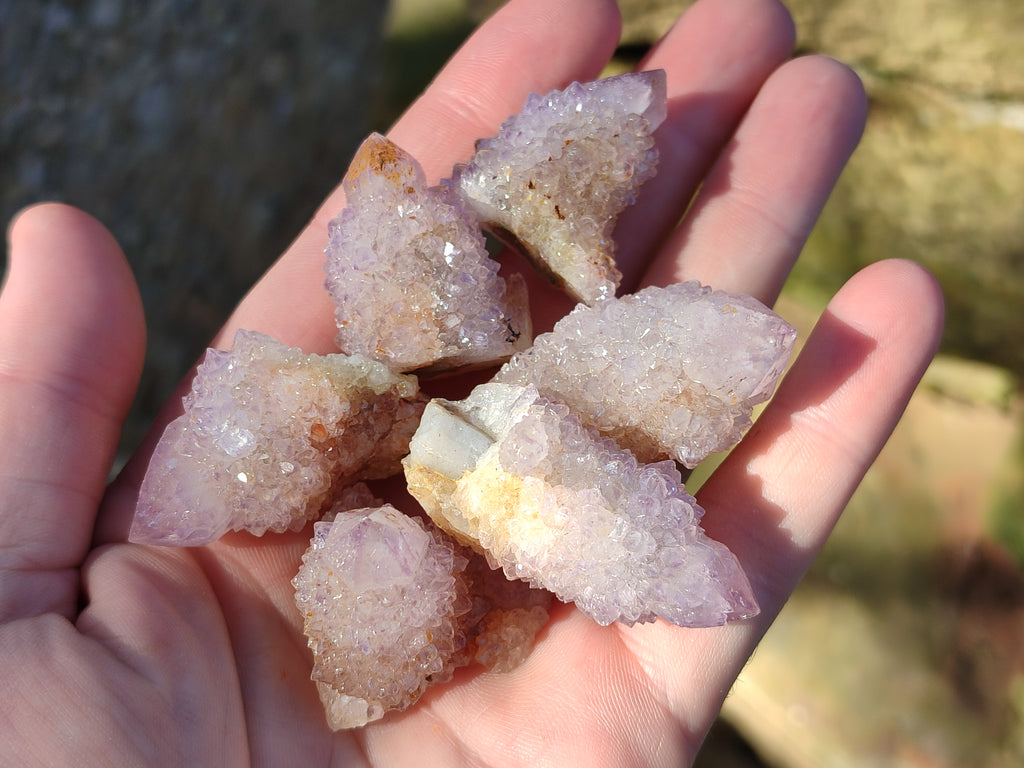 Natural Cactus Flower Amethyst Spirit Quartz Clusters x 18 From South Africa - Toprock Gemstones and Minerals 