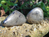 Polished Rare Pharaoh Stone Pyrite in Basalt Palm Stones x 6 Iron Duke Mine, Zimbabwe