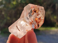 Polished Mixed Inclusion Quartz Crystals Including Golden Rutile x 6 from Madagascar