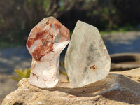 Polished Mixed Inclusion Quartz Crystals Including Golden Rutile x 6 from Madagascar