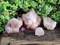 Natural Smokey Hematoid Blacknite Quartz Clusters x 4 From Madagascar - Toprock Gemstones and Minerals 