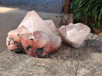 Natural Smokey Hematoid Blacknite Quartz Clusters x 4 From Madagascar - Toprock Gemstones and Minerals 