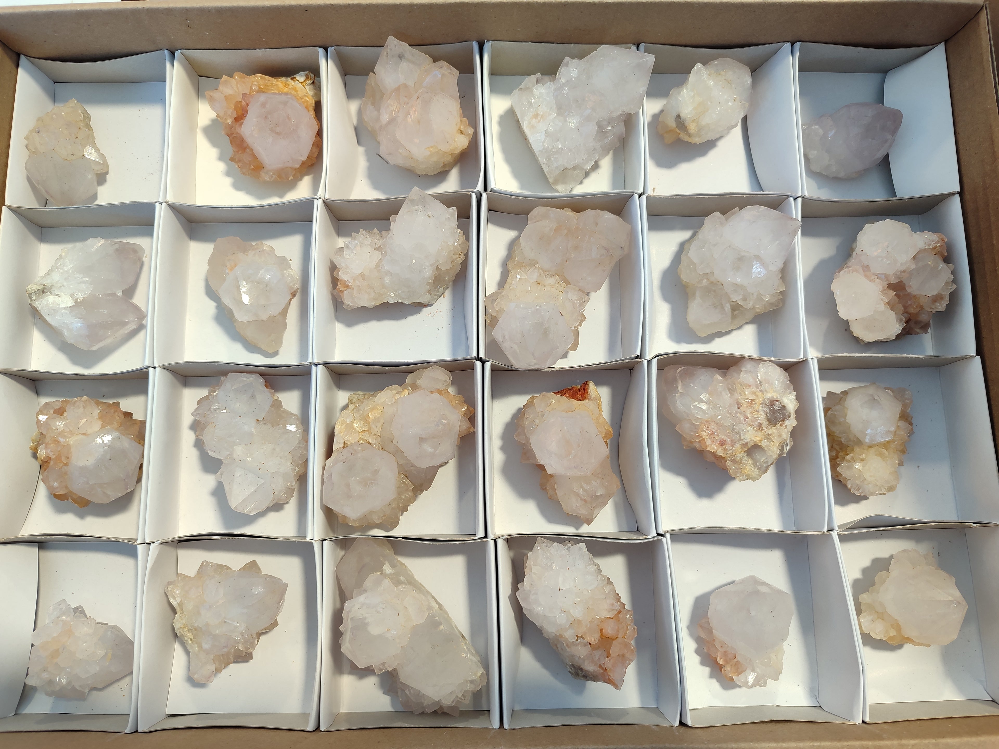 Natural Cactus Flower Amethyst Spirit Quartz Clusters x 24 From South Africa - Toprock Gemstones and Minerals 