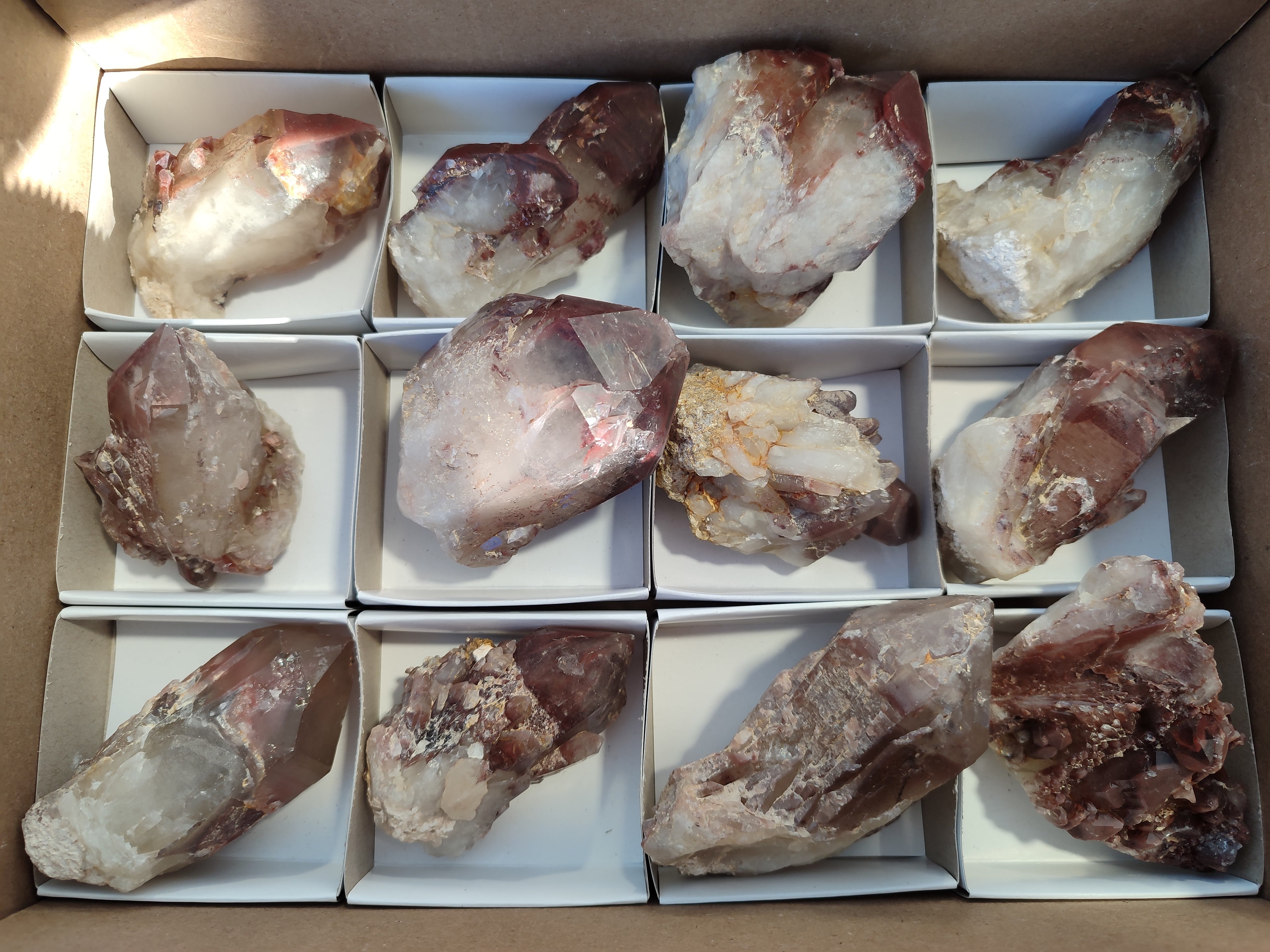 Natural Red Hematoid Quartz Clusters x 12 From Karoi, Zimbabwe - Toprock Gemstones and Minerals 