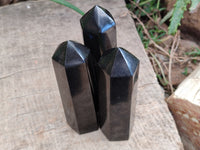 Polished Black Basalt Points x 5 From Antsirabe, Madagascar
