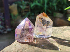 Polished Smokey Window Amethyst Quartz Points x 12 From Akansobe, Madagascar - Toprock Gemstones and Minerals 