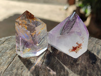Polished Smokey Window Amethyst Quartz Points x 12 From Akansobe, Madagascar - Toprock Gemstones and Minerals 