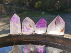 Polished Smokey Window Amethyst Quartz Points x 12 From Akansobe, Madagascar - Toprock Gemstones and Minerals 