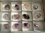 Polished Smokey Window Amethyst Quartz Points x 12 From Akansobe, Madagascar - Toprock Gemstones and Minerals 