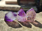Polished Smokey Window Amethyst Quartz Points x 12 From Akansobe, Madagascar - Toprock Gemstones and Minerals 