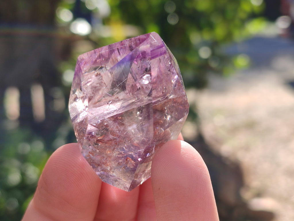 Polished Smokey Window Amethyst Quartz Points x 12 From Akansobe, Madagascar - Toprock Gemstones and Minerals 