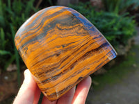 Polished Golden River Tigers Eye Standing Free Forms x 2 From Prieska, South Africa - Toprock Gemstones and Minerals 