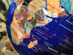 Hand Made Lapis Lazuli and Mixed Gemstone World Globe with Metal Stand x 1  From China - Toprock Gemstones and Minerals 