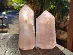 Polished Rose Quartz Crystal Points x 4 From Ambatondrazaka, Madagascar - Toprock Gemstones and Minerals 