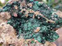 Natural Ball Malachite and Drusy Quartz On Dolomite Matrix Specimens x 2 From Kambove, Congo