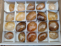 Polished Golden Healer Quartz Palm Stones x 20 From Madagascar