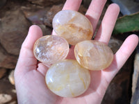 Polished Golden Healer Quartz Palm Stones x 20 From Madagascar