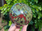 Polished Bastite Dragons Blood Stone Sphere-Ball x 2 From Tshipise, South Africa - Toprock Gemstones and Minerals 