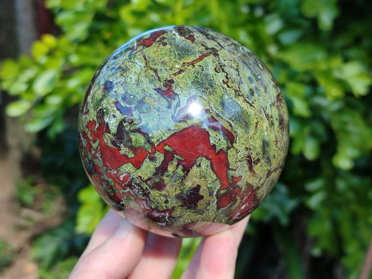 Polished Bastite Dragons Blood Stone Sphere-Ball x 2 From Tshipise, South Africa - Toprock Gemstones and Minerals 