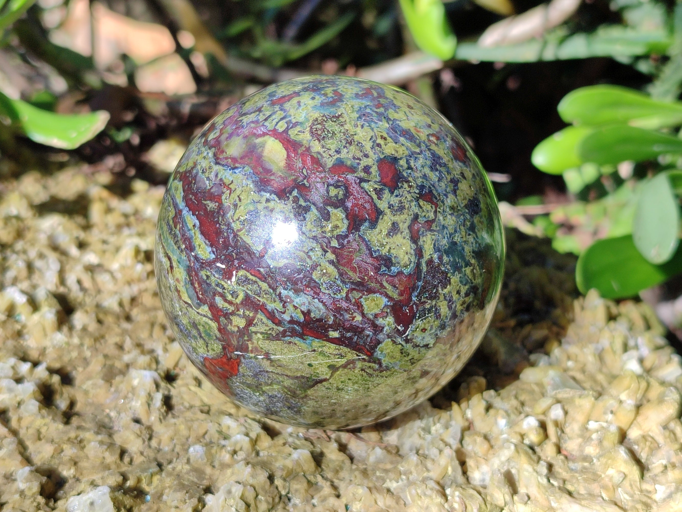 Polished Bastite Dragons Blood Stone Sphere-Ball x 2 From Tshipise, South Africa - Toprock Gemstones and Minerals 