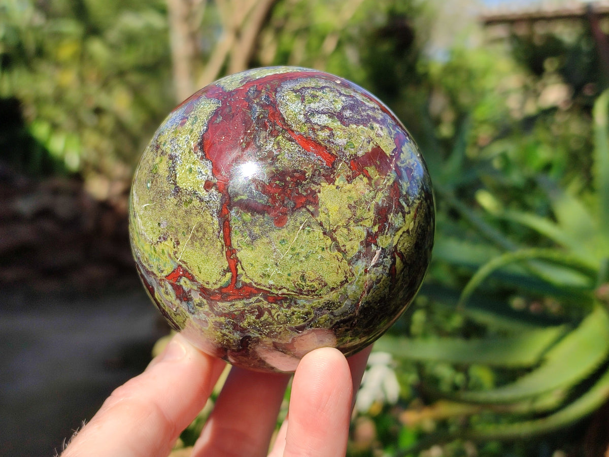 Polished Bastite Dragons Blood Stone Sphere-Ball x 2 From Tshipise, South Africa - Toprock Gemstones and Minerals 