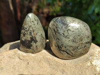 Polished Rare Pharaoh Stone Pyrite in Basalt Standing Free Forms and Free Forms x 4 Iron Duke Mine, Zimbabwe