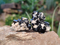 Natural Schorl Black Tourmaline Terminated Crystal Specimens with some Hyalite Opal x 70 From Erongo, Namibia