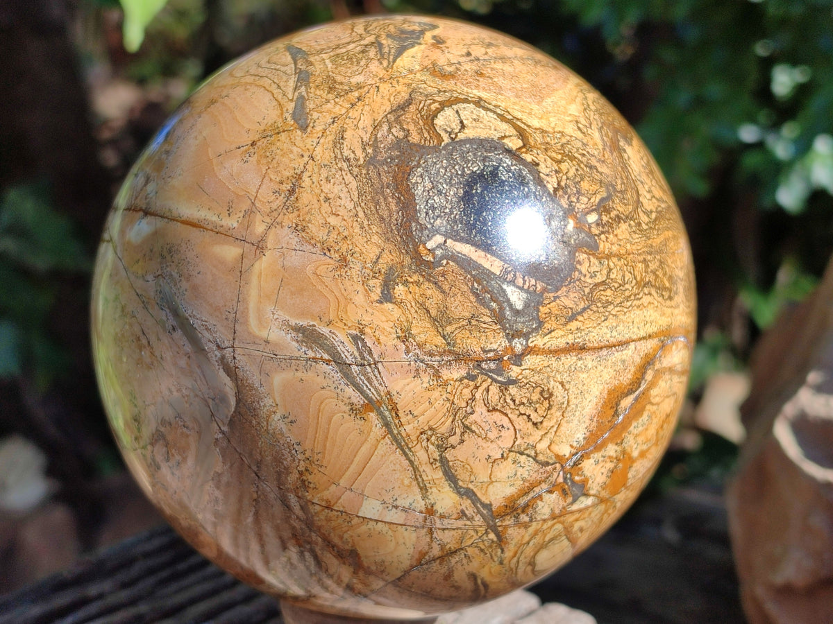 Polished Picturestone Jasper Sphere x 1 From Northwest Coast, Madagascar - Toprock Gemstones and Minerals 