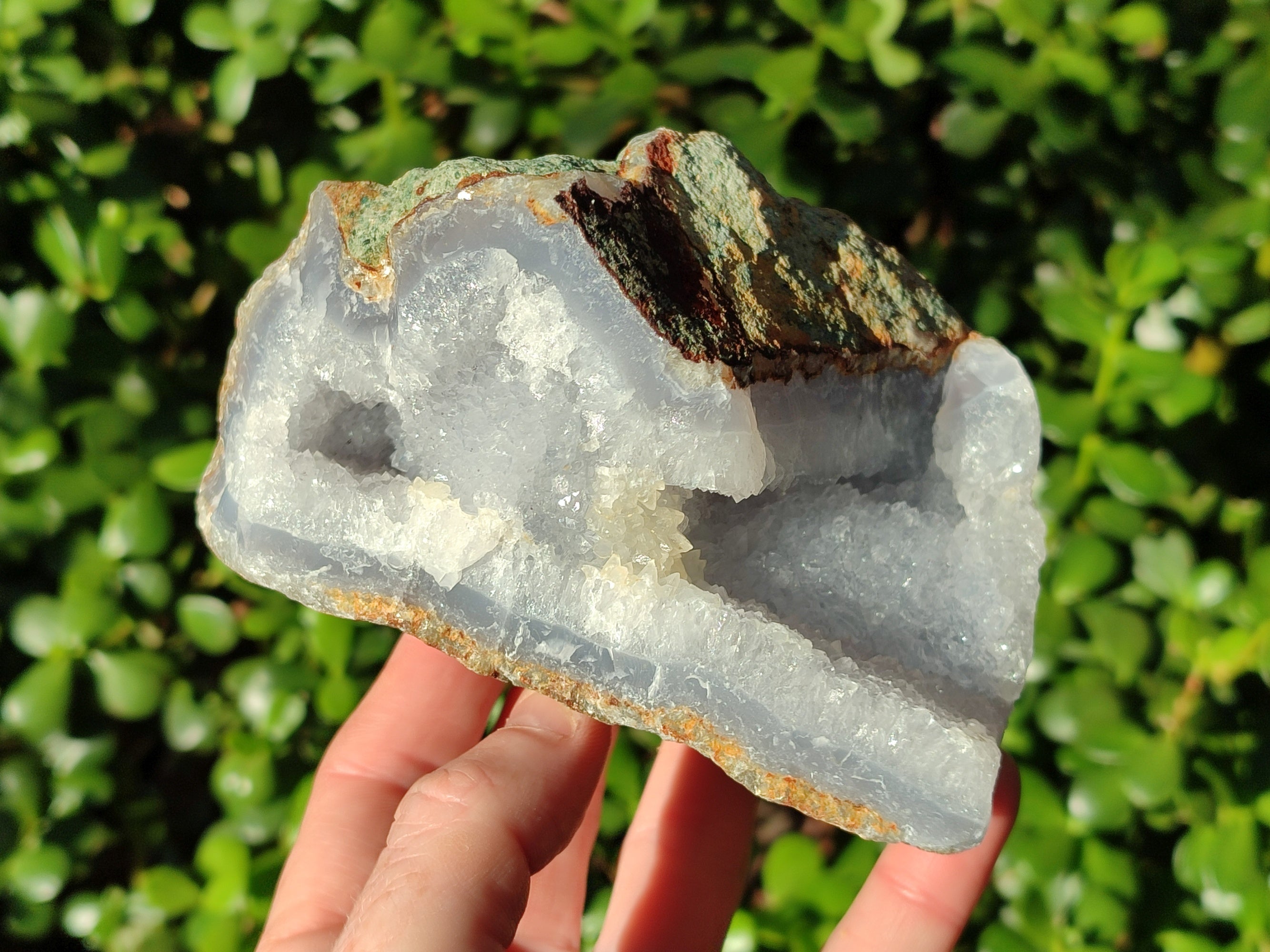 Natural Blue Lace Agate Geodes x 3 From Nsanje, Malawi - Toprock Gemstones and Minerals 