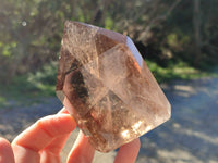 Polished Smokey Window Quartz with Rainbow Veils x 3 from Madagascar