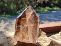 Polished Smokey Window Quartz with Rainbow Veils x 3 from Madagascar