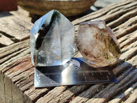 Polished Smokey Window Quartz with Rainbow Veils x 3 from Madagascar