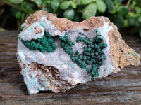 Natural Ball Malachite and Drusy Quartz On Dolomite Matrix Specimens x 2 From Kambove, Congo