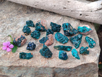 Natural Small Dioptase On Dolomite Specimens x 20 From Likasi, Congo