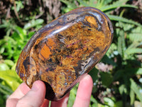 Polished Neolite Tigers Eye and Namibian Dessert Picture Stone Standing Free Forms x 3 From Prieska, South Africa - Toprock Gemstones and Minerals 