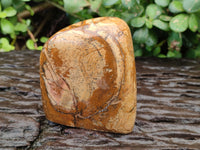 Polished Neolite Tigers Eye and Namibian Dessert Picture Stone Standing Free Forms x 3 From Prieska, South Africa - Toprock Gemstones and Minerals 