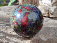 Polished Bastite Dragons Blood Stone Sphere-Ball x 2 From Tshipise, South Africa