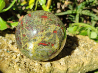 Polished Bastite Dragons Blood Stone Sphere-Ball x 2 From Tshipise, South Africa