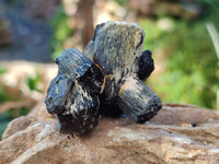 Natural Schorl Black Tourmaline on Orthoclase Specimens with some Hyalite Opal x 20 From Erongo, Namibia