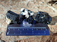 Natural Schorl Black Tourmaline on Orthoclase Specimens with some Hyalite Opal x 20 From Erongo, Namibia