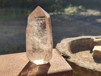Polished Clear Quartz with Rainbow Veil Inclusion Crystals x 3 From Madagascar