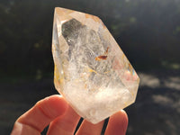 Polished Clear Quartz with Rainbow Veil Inclusion Crystals x 3 From Madagascar