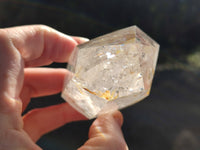 Polished Clear Quartz with Rainbow Veil Inclusion Crystals x 3 From Madagascar