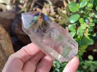 Polished Clear Quartz with Rainbow Veil Inclusion Crystals x 3 From Madagascar