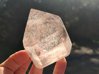 Polished Clear Quartz with Rainbow Veil Inclusion Crystals x 3 From Madagascar