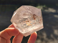 Polished Clear Quartz with Rainbow Veil Inclusion Crystals x 3 From Madagascar