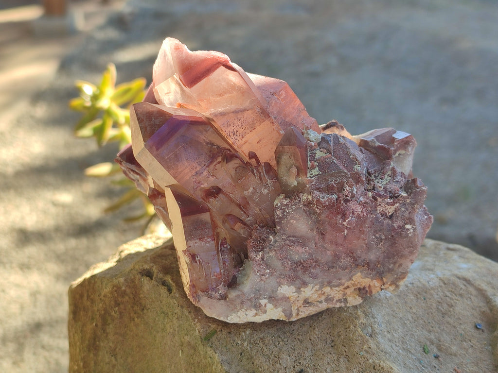 Natural Red Hematoid Quartz Clusters x 4 From Karoi, Zimbabwe - Toprock Gemstones and Minerals 