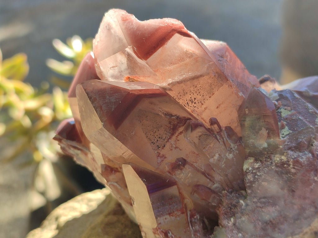 Natural Red Hematoid Quartz Clusters x 4 From Karoi, Zimbabwe - Toprock Gemstones and Minerals 