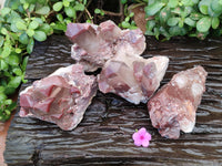 Natural Red Hematoid Quartz Clusters x 4 From Karoi, Zimbabwe