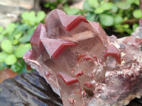 Natural Red Hematoid Quartz Clusters x 4 From Karoi, Zimbabwe